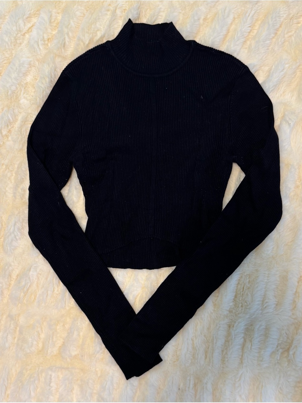 Garage Ribbed Turtleneck Cropped Sweater